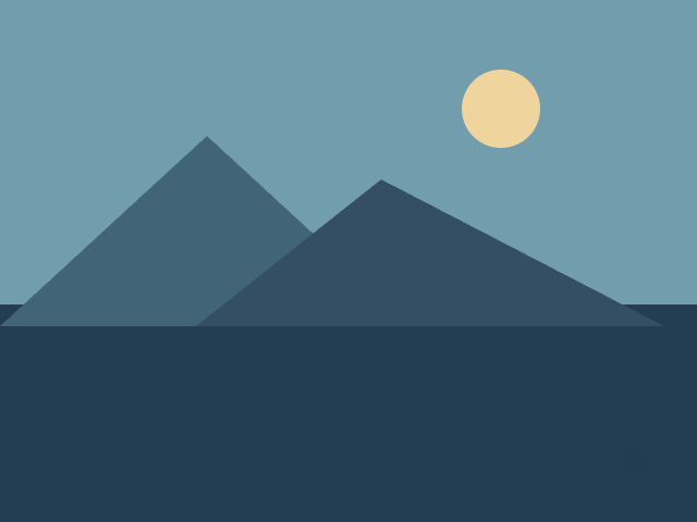 Same geometric landscape after the supported synthetic corner overlay was processed by the watermark remover